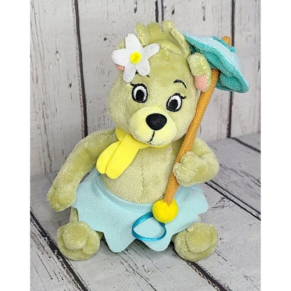 8" Vintage Yogi Bear Cindy Hanna Barbera Plush w/ Umbrella Stuffed Animal - Picture 1 of 3